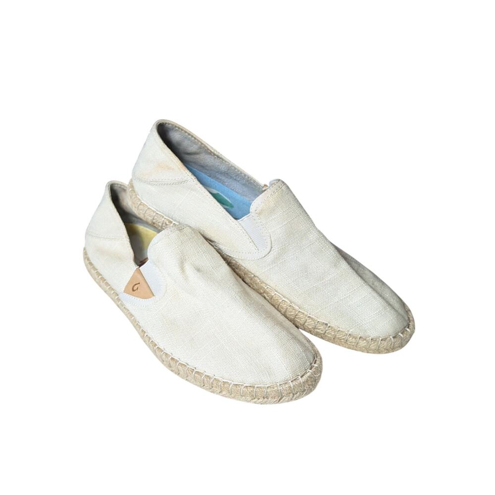 Olukai Kaula Pa'a Kapa Linen Espadrille Womens W8, EU 38